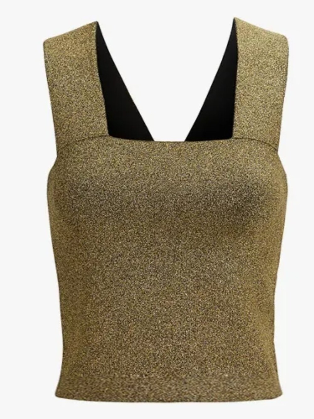 Gianni Bini Metallic Gold Square-Neck Tank |Size Small